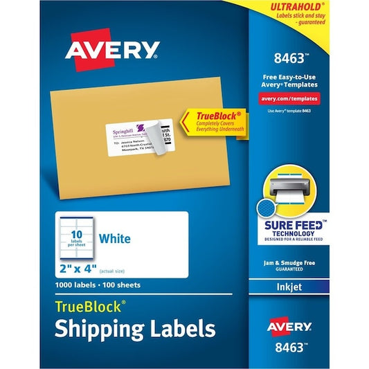 Label, Inkjet, Shpng, 2X4,1000 1000PK