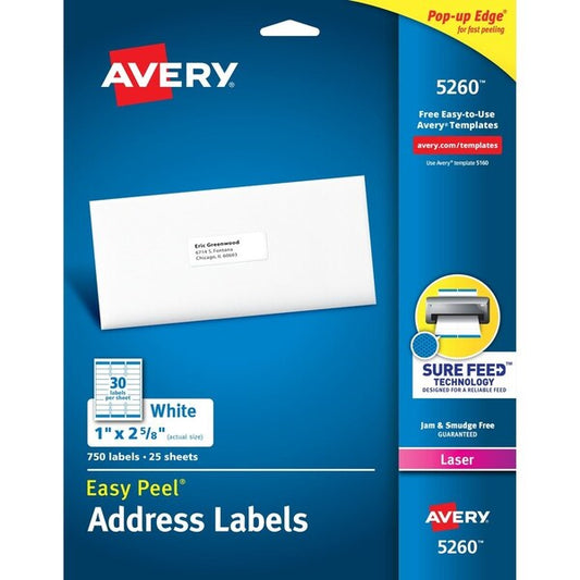 Label, Ezpeel, Lsr, 1X2.6, We 750PK