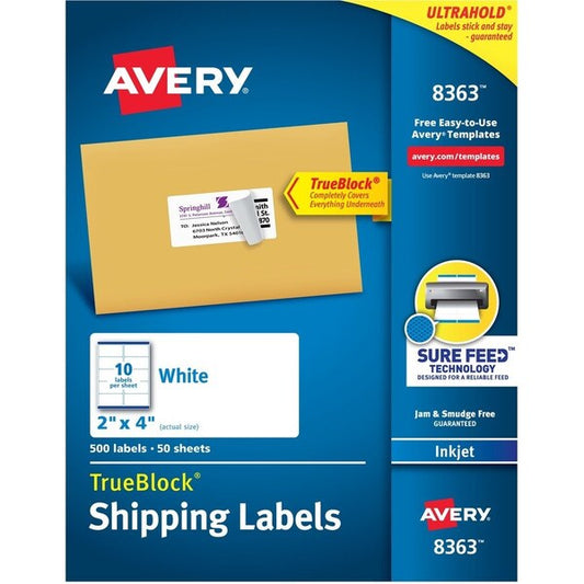 Label, Shpg, Ij10Up, 500, Wht 10PK