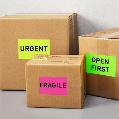 Label, Ship, Neon, 5.5X8.5, Grn 2PK