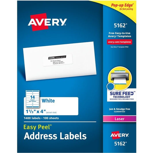 Label, Ezpeel, Lsr, 1.3X4, We 1400PK