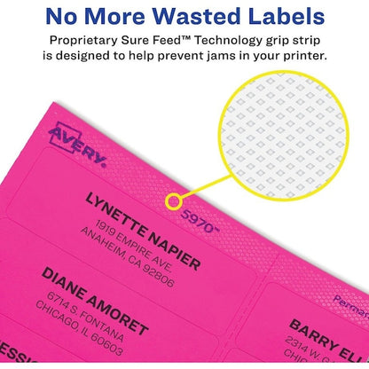 Label, Neon, Perm, 2.25"", Ast 180PK