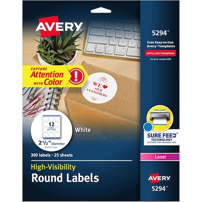 Label, Perm, Lsr, Round, 2.5"" 300PK