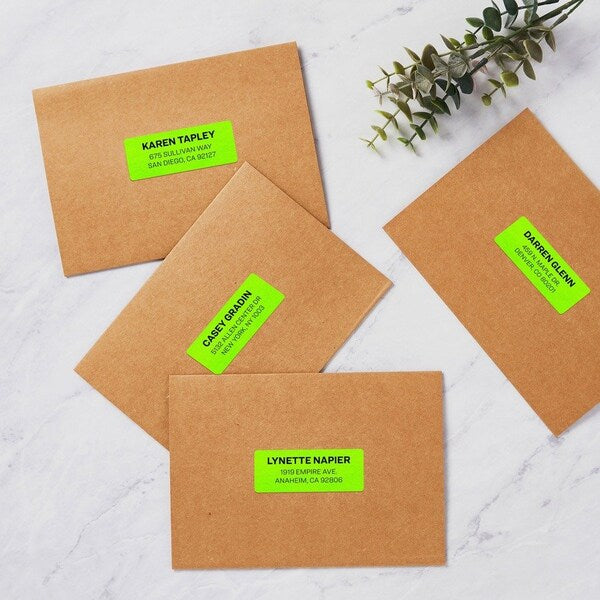Label, Neon, Perm, 1X2.5, Green 750PK