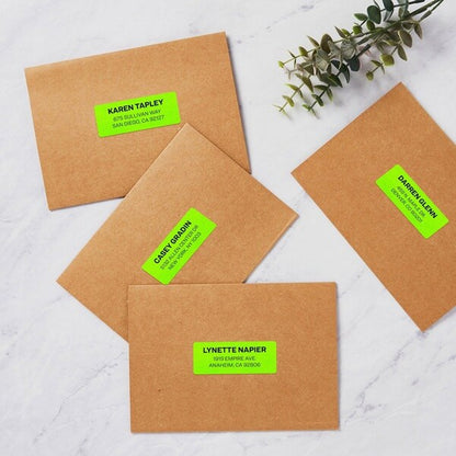 Label, Neon, Perm, 1X2.5, Green 750PK