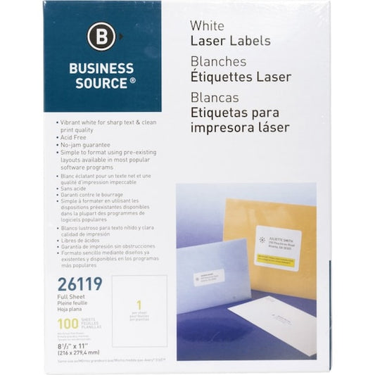 Label, Ij/Lsr, 8.5X11, We, 100PK