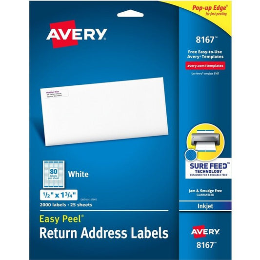 Label, Ezpeel, Inkjt, 1/2X1.75 2000PK