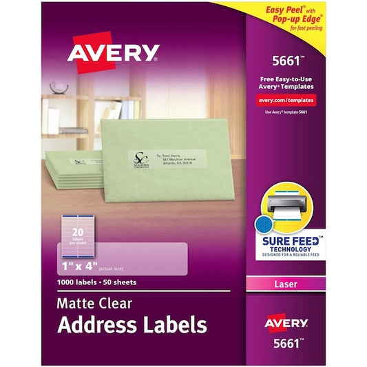 Label, Ezpeel, Laser, 1X4, Cl 1000PK