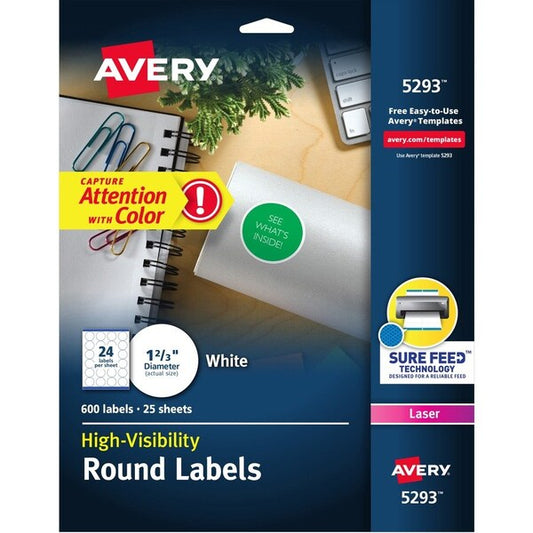 Label, Perm, Lsr, Round, 1.6"" 600PK
