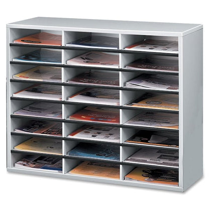 Organizer, 24 Letter Slots, 29"x11-7/8"x23-7/16", Gray