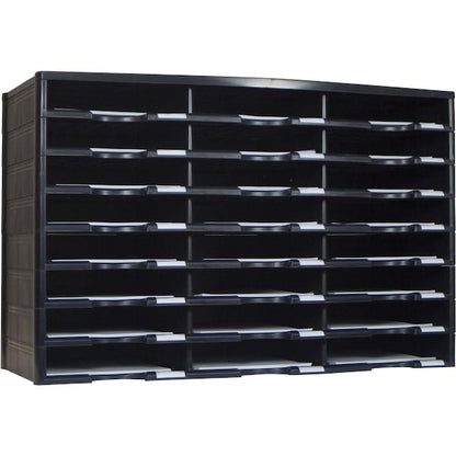 Literature Sorter, 24 Comp, 14-1/10"Wx31-2/5"Lx20-1/2"H, BK