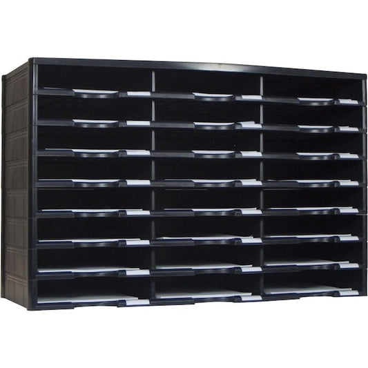 Literature Sorter, 24 Comp, 14-1/10"Wx31-2/5"Lx20-1/2"H, BK