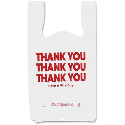 Thank You Plastic Bags, .55 Mil, 11"x22", 250/BX, White 250PK
