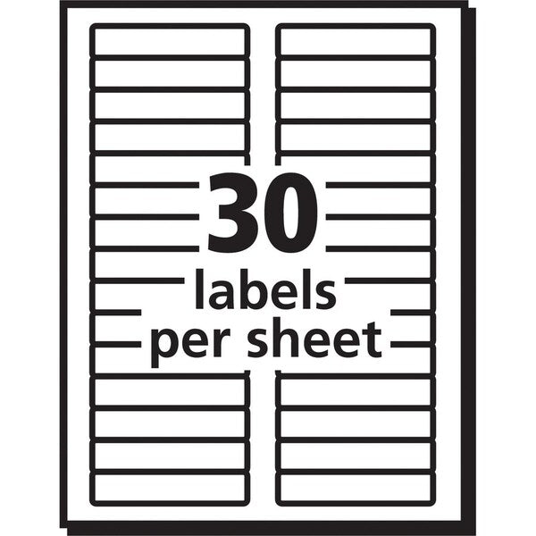 Labels, Mailing, 2/3"x3-7/16", 750/PK, White PK
