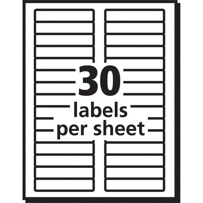 Labels, Mailing, 2/3"x3-7/16", 750/PK, White PK