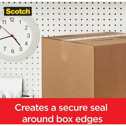 Shipping Tape, w/Dispenser, Box Lock, 1.88"x55 yd, 4/PK, CL 4PK