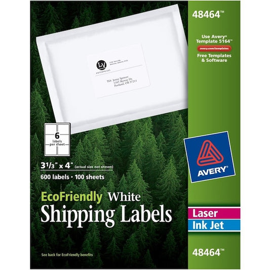 Label, Rcycld, 3.3X4,600Ct 5PK