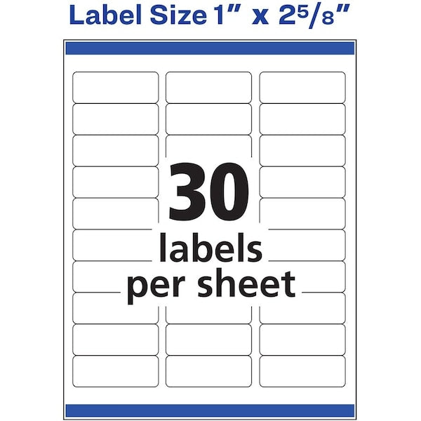 Label, Removable, Inkjt, Addrs 25PK