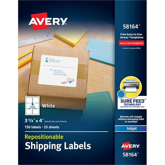 Label, Removable, Inkjt, Shpng 150PK