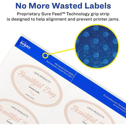 Label, Oval, Ivory Textrd, 80 80PK