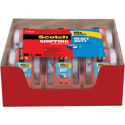 Packing Tape, w/ Dispenser, 2"x22.2 Yds', 6 Rolls/PK, Clear 6PK