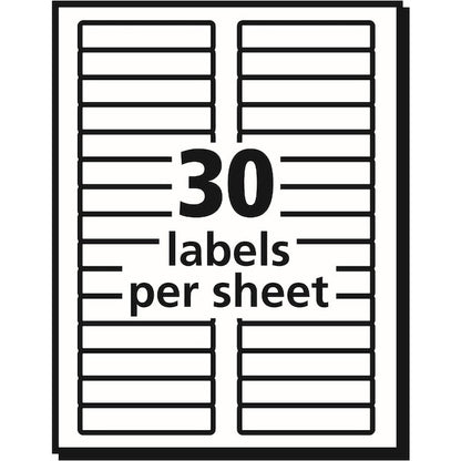 Labels, Mailing, 2/3"x3-7/16", 750/PK, White PK