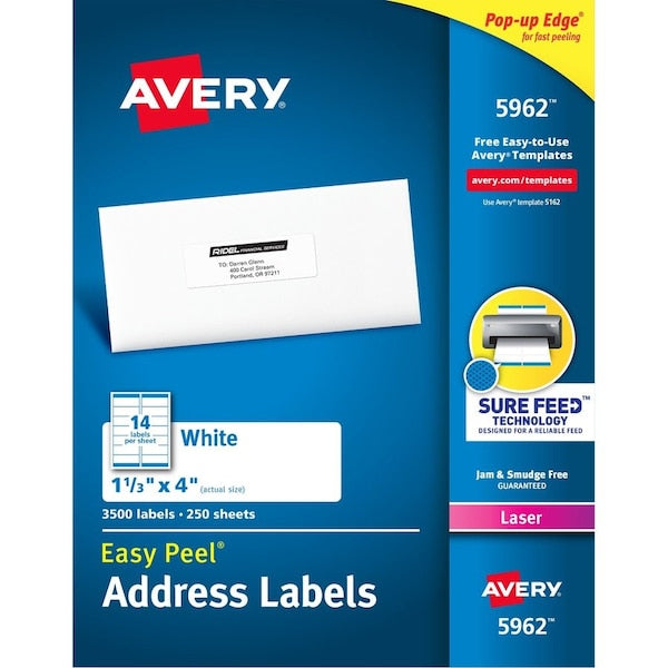 Label, Ezpeel, Lsr, 1.3X4, We 3500PK