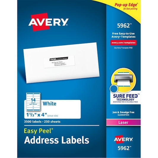 Label, Ezpeel, Lsr, 1.3X4, We 3500PK