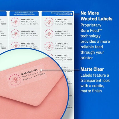 Label, Ezpeel, Laser, 2X4, Clr 500PK