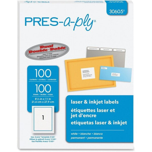 Label, Lsr/Inkjet, 8.5X11, We 100PK