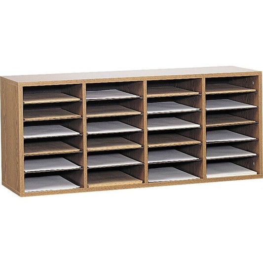 Adjust Organizer, 39-1/4"x11-3/4"x16-3/8, 24 Compartment, Oak