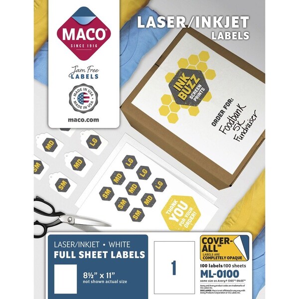 Label, Lsr, 8.5X11, We Pk