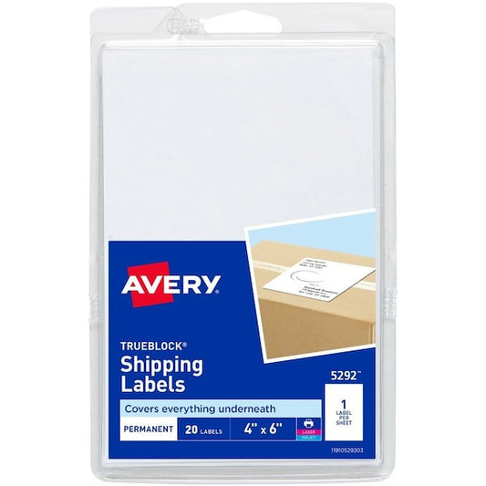Label, Lsr/Inkjt, Ship, 4X6, 20 2000PK
