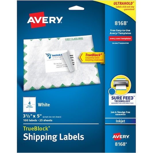 Label, Inkjt, Shpng, 3.5X5,100PK
