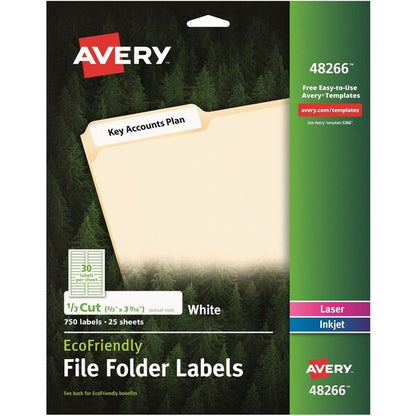 Labels, Mailing, 2/3"x3-7/16", 750/PK, White PK