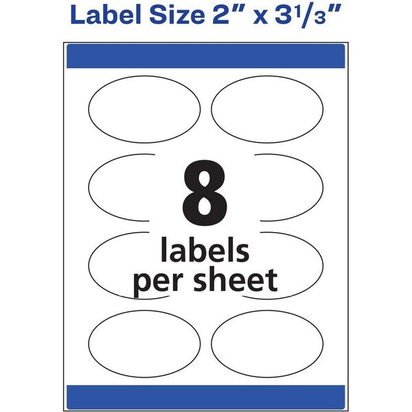 Label, Oval, Ivory Textrd, 80 80PK