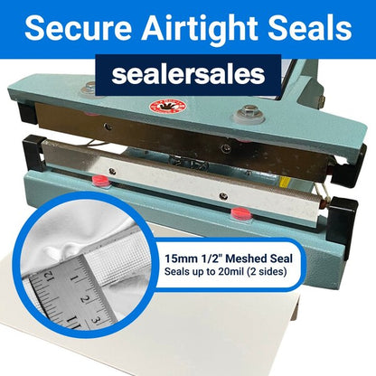 KF Series 16in Direct Heat Foot Sealer with 15mm Wide Seal, Meshed, Standing Operation