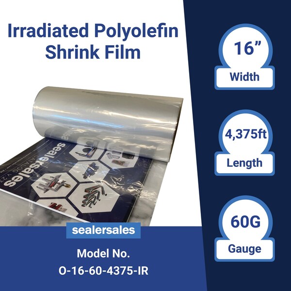 16in x 4,375ft Higher Performance Irradiated POF CF Shrink Film, 60 gauge