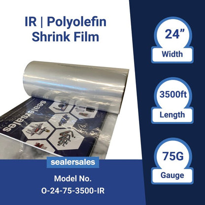 24in x 3,500ft Higher Performance Irradiated POF CF Shrink Film, 75 gauge