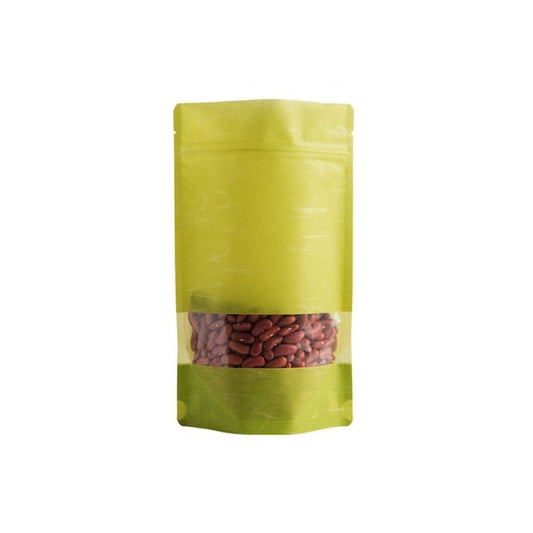 4oz (110g) Rice Paper Stand Up Zip Pouches, Lime Green, 1,000pcs/case, 1000PK
