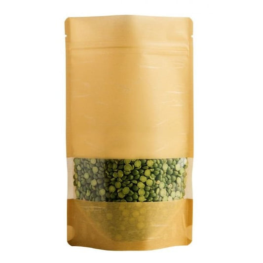 4oz (110g) Rice Paper Stand Up Zip Pouches, Kraft, 1,000pcs/case, 1000PK