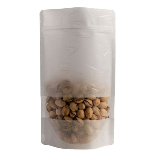 4oz (110g) Rice Paper Stand Up Zip Pouches, White, 1,000pcs/case, 1000PK