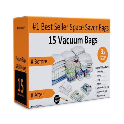Hastings Home 15 Vacuum Storage Bags, Variety Set
