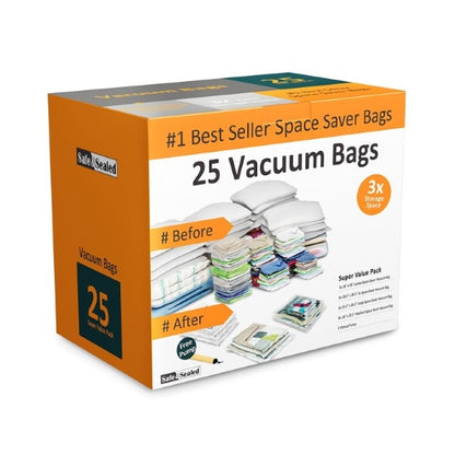 Hastings Home 25 Vacuum Storage Bags, Variety Set