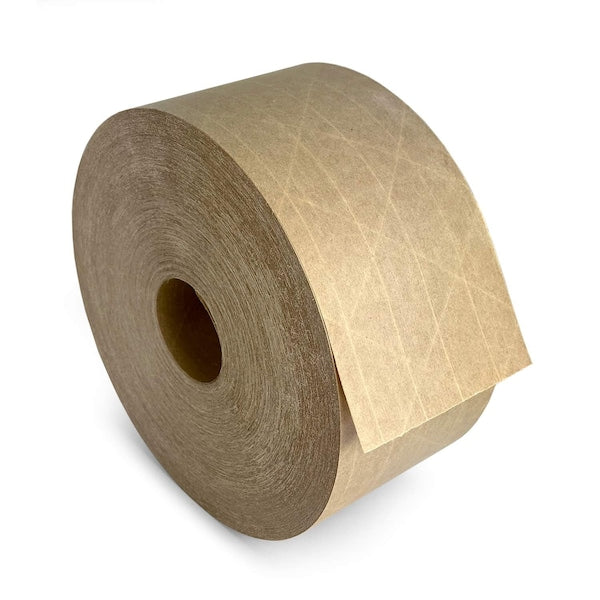 Gummed Kraft Sealing Tape, 3" Core, 2.75" x 450 Ft., Kraft, Pack of 2 Rolls