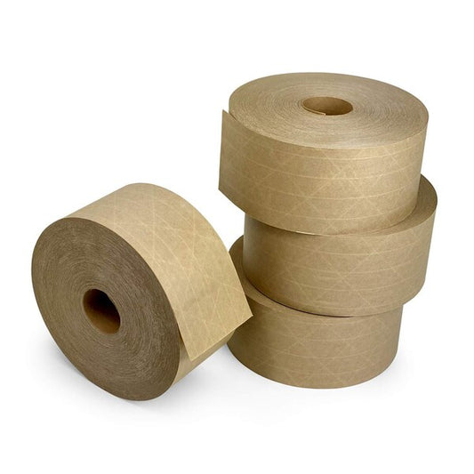 Gummed Kraft Sealing Tape, 3" Core, 2.75" x 450 Ft., Kraft, Pack of 4 Rolls