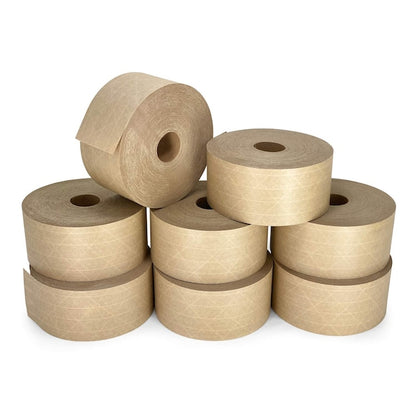Gummed Kraft Sealing Tape, 3" Core, 2.75" x 450 Ft., Kraft, Pack of 8 Rolls