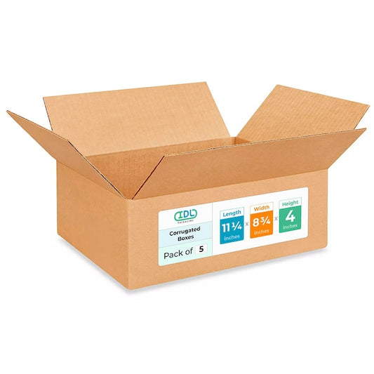 11L x 8W x 4H Corrugated Boxes for Shipping or Moving, Heavy Duty, 5PK