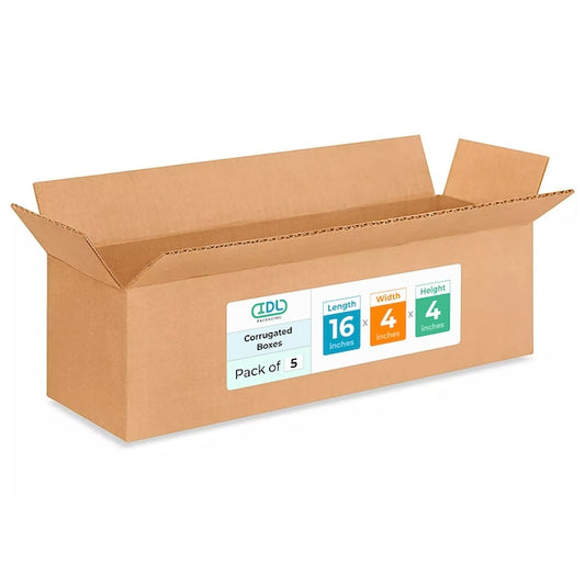 16L x 4W x 4H Corrugated Boxes for Shipping or Moving, Heavy Duty, 5PK