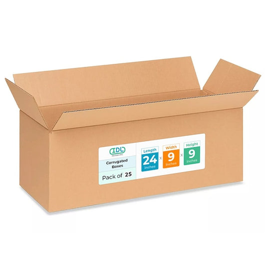 24L x 9W x 9H Corrugated Boxes for Shipping or Moving, Heavy Duty, 25PK